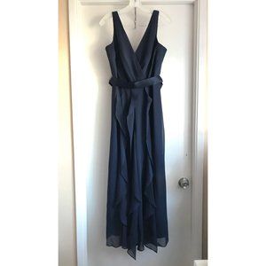 White by Vera Wang - V-Neck Wrapped Bodice Dress
